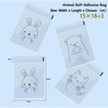 Cute Cartoon Transparent Self-adhesive Bread Bag Oil-proof Large Capacity Portable Bread Treat Bags-15180PP