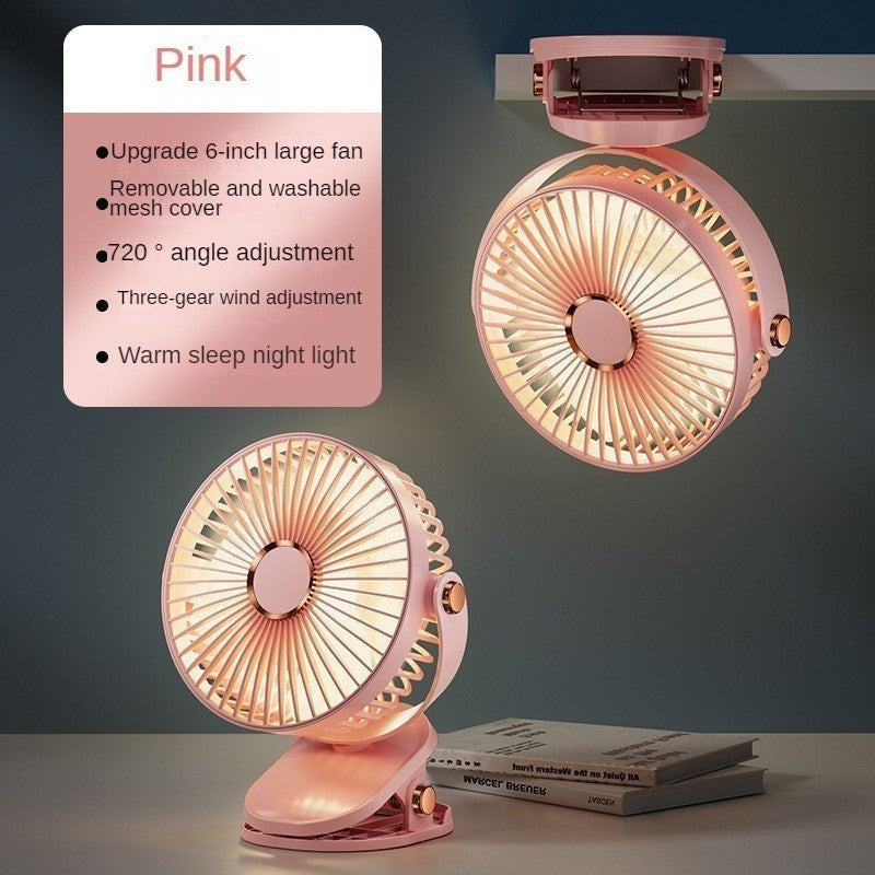 6-INCH CLIP FAN | 6寸夹式+桌面风扇：USB 充电、三档调速 | 办公室/婴儿车/宿舍专用 Portable USB Rechargeable Fan | 2-in-1 Clip & Desk Fan for Home/Office
