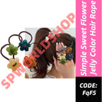 Hair Rope Flower Rubber Bands Women Hair Bands Sweet Hair Ties Flower Scrunchies-FqF5 花朵橡皮筋发绳