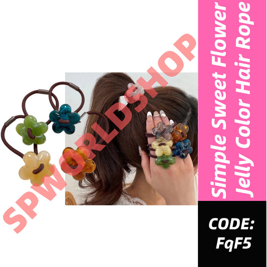 Hair Rope Flower Rubber Bands Women Hair Bands Sweet Hair Ties Flower Scrunchies-FqF5 花朵橡皮筋发绳