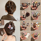 Vintage Flower Twist Clamp Handmade Flower Hair Barrettes Fashion Strong Hold Hairpin For Ponytail-NN01