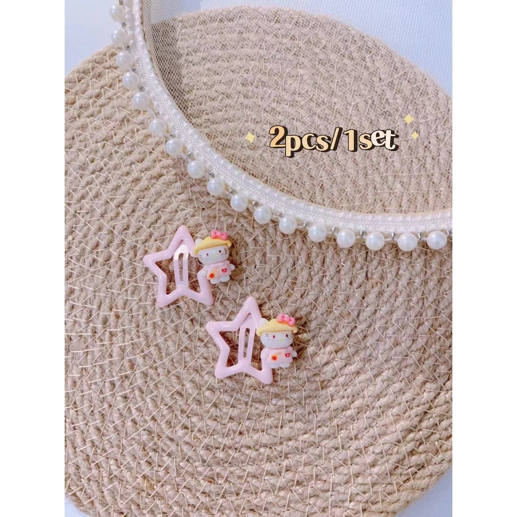 5Pcs/Set Cartoon Hairpins For Baby Girls Cute Flower Hair Clips Animal Mini Hairclips Kids-CSW1015