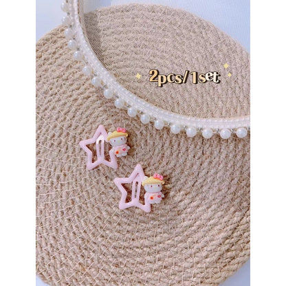 5Pcs/Set Cartoon Hairpins For Baby Girls Cute Flower Hair Clips Animal Mini Hairclips Kids-CSW1015