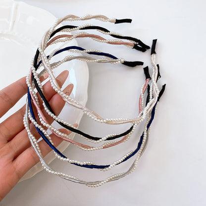 Elegant Pearl Hair Band | Wavy Hair Hoop for Women | Stylish & Comfortable Headwear - HH03 优雅珍珠发箍 女士波浪发带 | 时尚舒适头饰