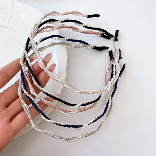 Elegant Pearl Hair Band | Wavy Hair Hoop for Women | Stylish & Comfortable Headwear - HH03 优雅珍珠发箍 女士波浪发带 | 时尚舒适头饰