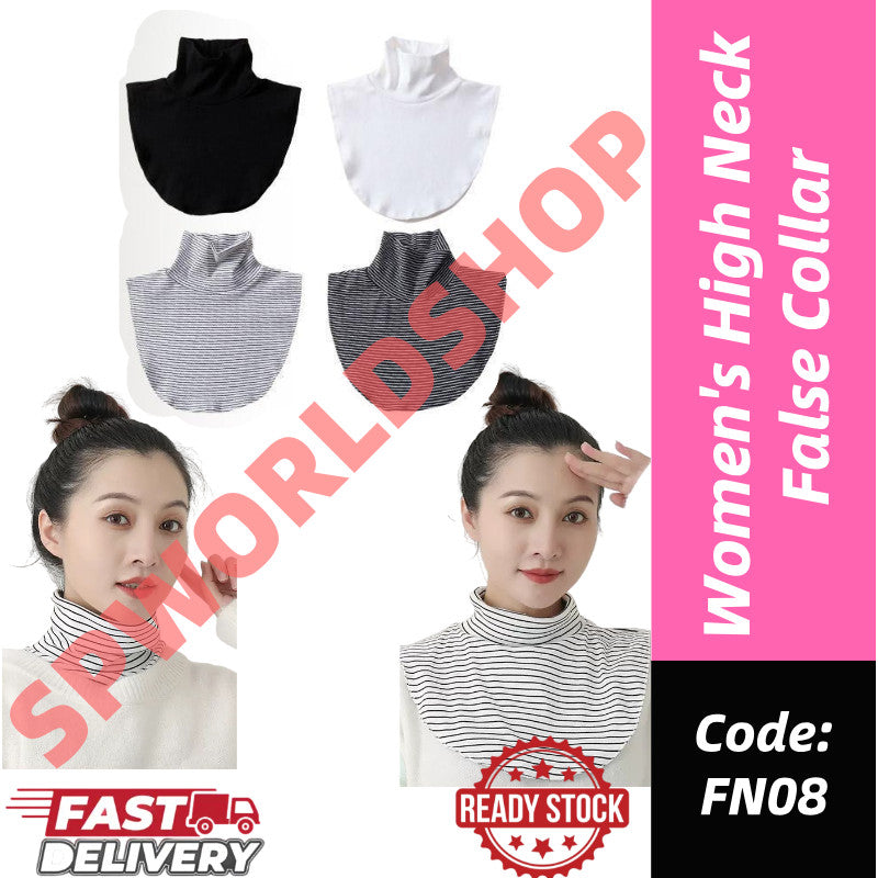 【READY STOCK】Women's High Neck False Collar – Stylish Layered Look for Sweaters, Blouses & Dresses FN08 女款高领假领子
