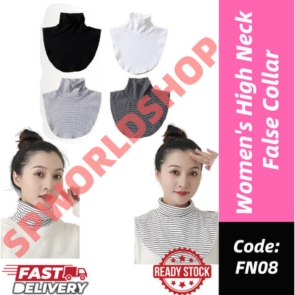 【READY STOCK】Women's High Neck False Collar – Stylish Layered Look for Sweaters, Blouses & Dresses FN08 女款高领假领子