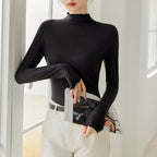 Women’s Mock Neck Inner Wear | Soft Modal Long Sleeve Top | Muslimah Inner Baju Perempuan E516 | Skin-Friendly Layering 莫代尔高领打底衫 丝滑透气 叠穿必备