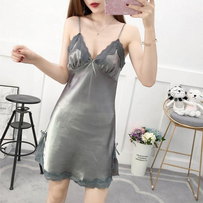 【READY STOCK】Sexy Lingerie Nightdress Set | Women Lace Sleepwear Babydoll | Sheer Nightgown Robe Sleepwear 性感睡衣 8510