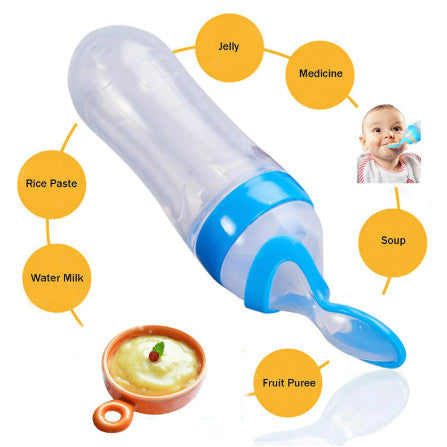 Baby Squeeze Feeder Bottle (A-0055) | Silicone Cereal Rice Paste Feeder | Soft Food Supplement Spoon | Botol Penyusuan Bayi 婴儿米糊喂养瓶 硅胶挤压式 辅食神器