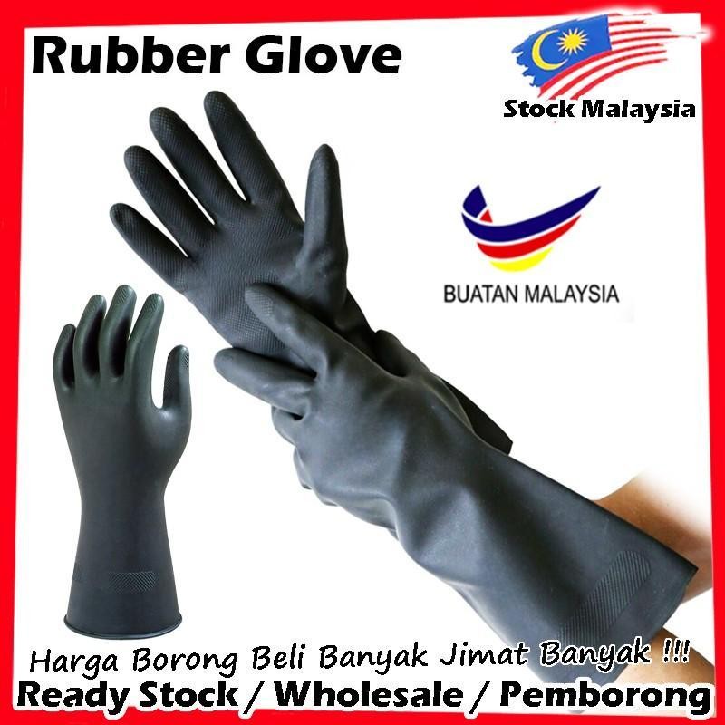 Black Rubber Glove Industrial Heavy Duty Black Rubber Glove #Elephant #Black #Glove #9028