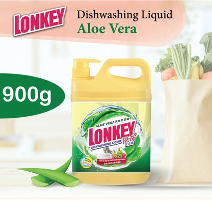 【READY STOCK】Lonkey Dishwashing Liquid 900g Aloe Vera/Aco Vinegar/Anti-Bacterial