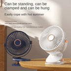 6-INCH CLIP FAN | 6寸夹式+桌面风扇：USB 充电、三档调速 | 办公室/婴儿车/宿舍专用 Portable USB Rechargeable Fan | 2-in-1 Clip & Desk Fan for Home/Office