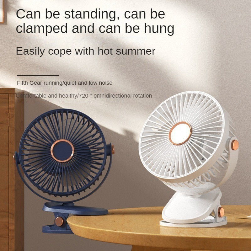 【READY STOCK】6-Inch Clip Fan & Mini Desktop Fan | USB Rechargeable Portable Personal Fan for Home/Office 夹式风扇 & 桌面小风扇