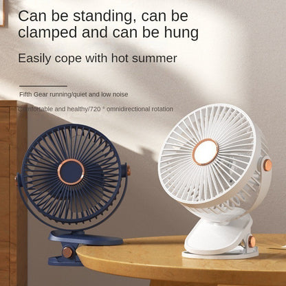 【READY STOCK】6-Inch Clip Fan & Mini Desktop Fan | USB Rechargeable Portable Personal Fan for Home/Office 夹式风扇 & 桌面小风扇