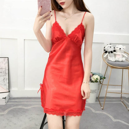 【READY STOCK】Sexy Lingerie Nightdress Set | Women Lace Sleepwear Babydoll | Sheer Nightgown Robe Sleepwear 性感睡衣 8510
