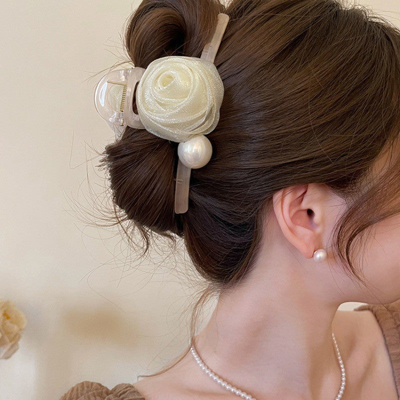 Sweet Jelly-Colored Floral Hair Claw | Stylish & Versatile Shark Clip for Women | Perfect for  Updos - ZJ082 时尚百搭女士鲨鱼夹