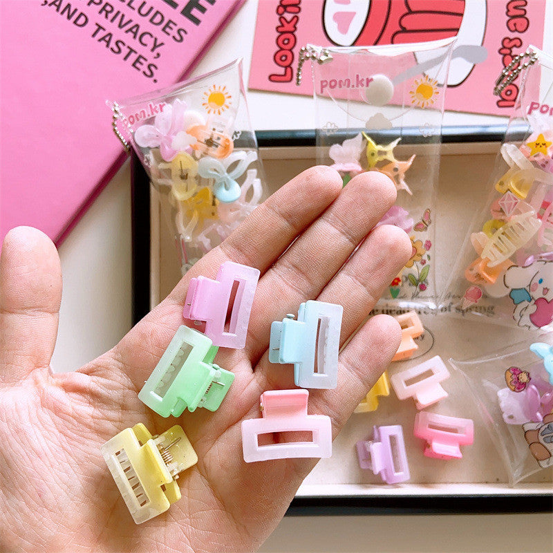 10pcs Cute Gradient Color Hair Clip, Girls' Simple Small Size Hair Clip Bag-CSW5120