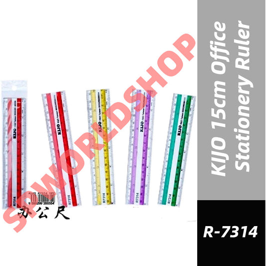 R-7314 KIJO 15cm / 6inch Office Stationery Ruler Pembaris