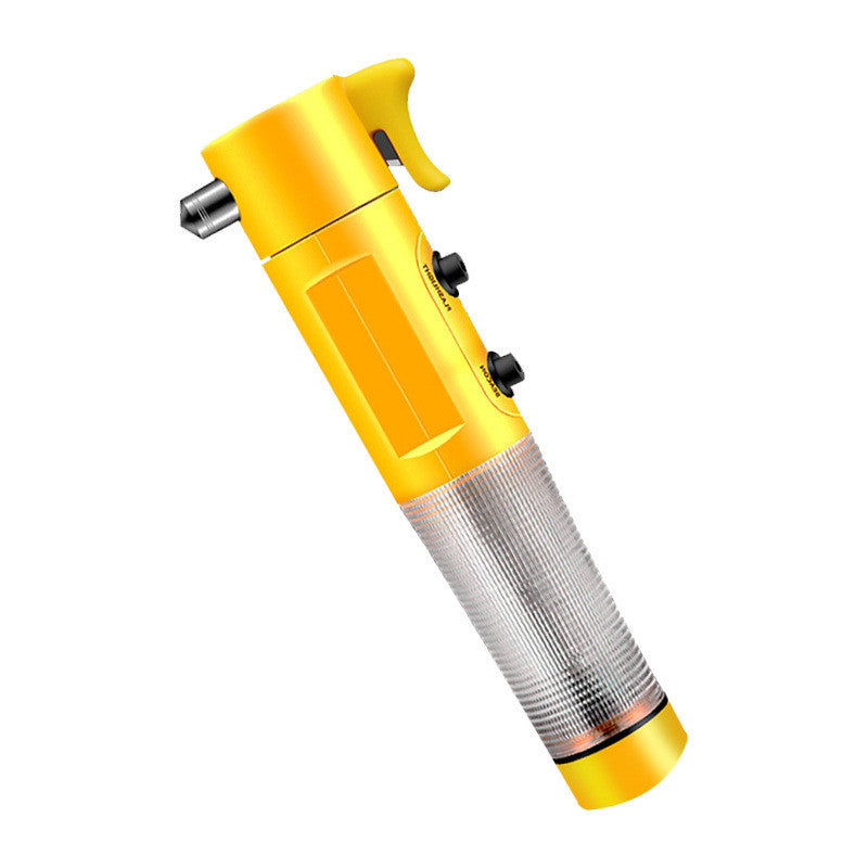 (READYSTOCK) Multifunctional Car Windows Glass Breaker Safety Hammer Flash Light Warning Light Belt Cutter Safety 汽车玻璃锤灯