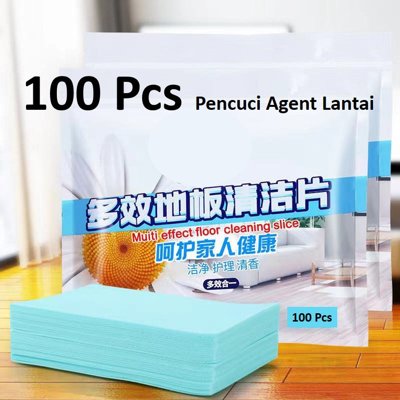 READY STOCK‼️ 100PCS Multi-Effect Floor Cleaner | Soap Paper Detergent | Easy-to-Use & Quick Dissolve 多效地板清洁