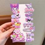 14Pcs/set Kawaii Cute Kuromi Stretch Bow Hair Clip For Kids Side Bangs Clip Headdress-FJ1267
