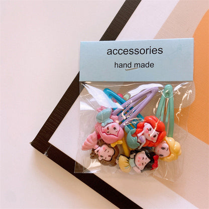 5Pcs/Set Cartoon Hairpins For Baby Girls Cute Flower Hair Clips Animal Mini Hairclips Kids-CSW1015