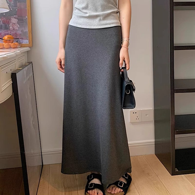 【READY STOCK】Maternity Skirt | Summer Thin Belly Support Midi Skirt | Stylish Slim Fit Pregnancy Skirt Y325 孕妇半身裙