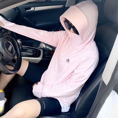 [READY STOCK] Anti-UV Ice Silk Sun Protection Shirt | Cooling Sunblock Hoodie | Long Sleeve Lightweight Jacket 防晒冰丝外套