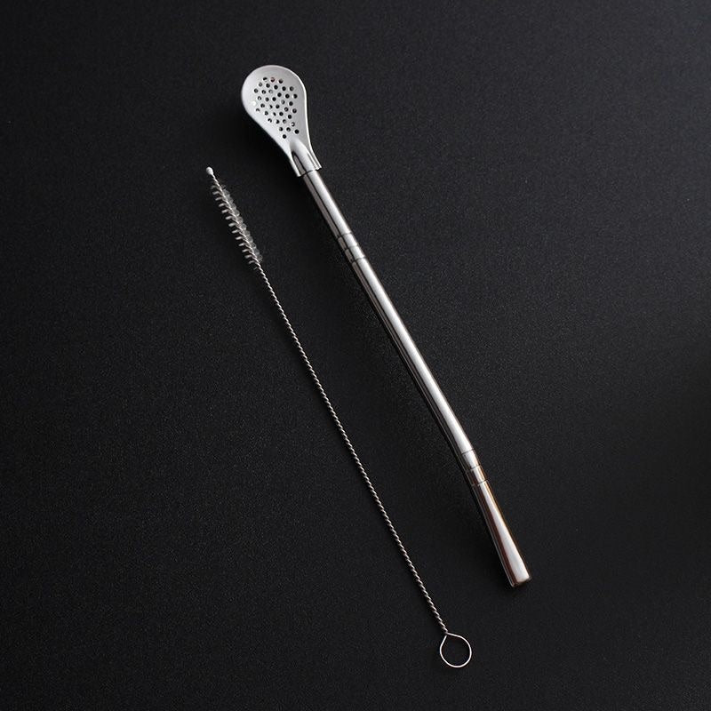 304 Stainless Steel Straws Spoon Drinking Straw Filtering Straw and Brush 不锈钢吸管 过滤吸管