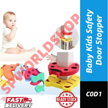 【READY STOCK】Baby Kid Safety Door Stopper Anti-Finger Pinch Guard Cartoon Door Wedge Child Safety Protector 安全防夹手门卡 C0D1