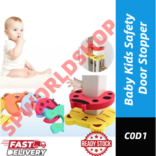 【READY STOCK】Baby Kid Safety Door Stopper Anti-Finger Pinch Guard Cartoon Door Wedge Child Safety Protector 安全防夹手门卡 C0D1