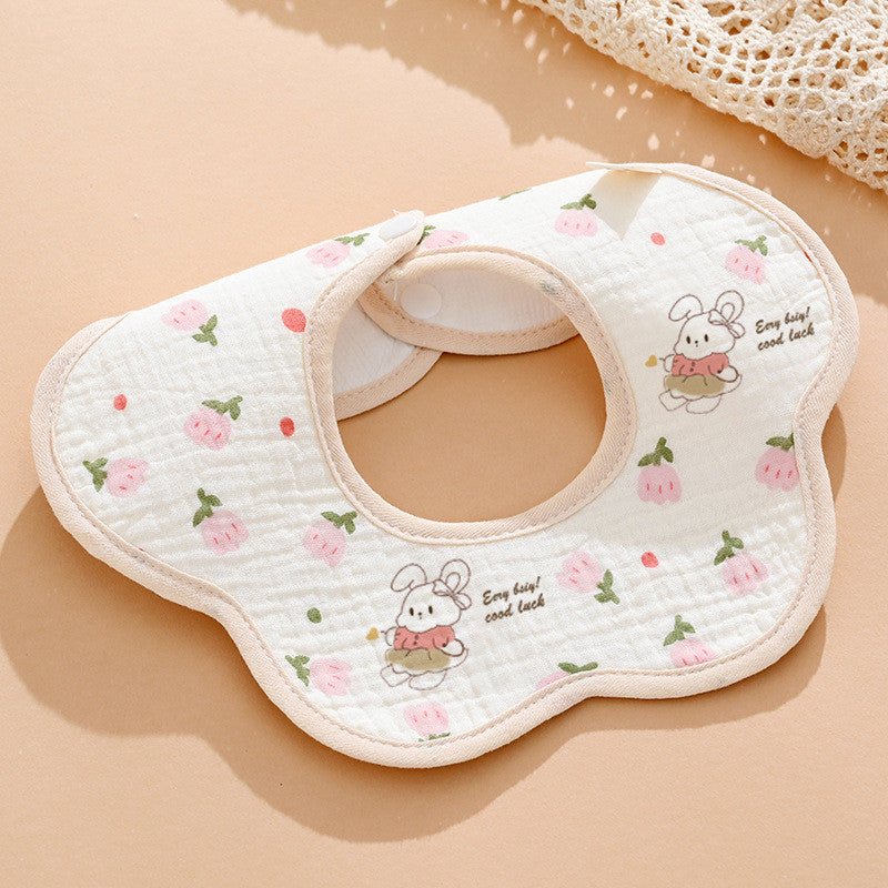 PURE COMFORT | 360° 旋转云感：绉布针织防水护颈围嘴 Baby Crepe & Knitted Bib · 360° Seamless Protection