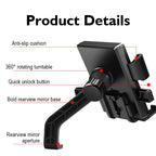 READY STOCK‼️ Motorcycle Phone Holder | 360° Rotation | Side Mirror & Handlebar Mount | 摩托车手机支架 | 360° 旋转 |