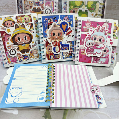 【READY STOCK】Cute Cartoon Portable Notebook | Mini Pocket Journal | Kawaii Stationery for School & Office 可爱卡通记事本