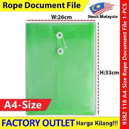 KIJO A4 Size Envelope File / Rope Document File / Fail Tali / Transparent Waterproof Pocket File #A4透明信封文件袋 #绳子文件袋 #9382