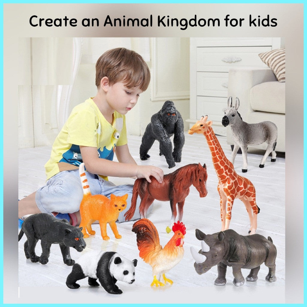 ZOO ANIMAL PRO | 大号橡胶动物玩具：仿真造型、耐摔防撞 | 幼儿早教启蒙 | 现货秒发 Big Rubber Animal Toys for Kids | Educational Learning & Durable Play Set