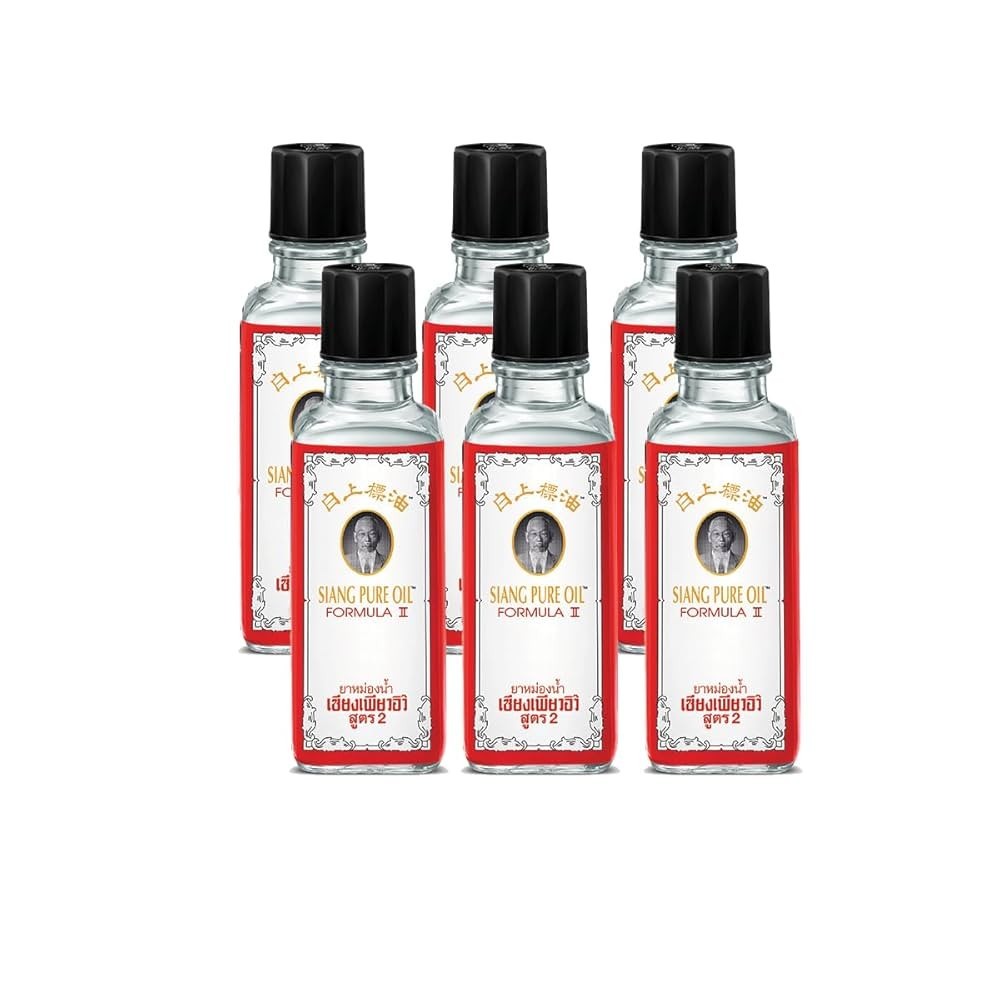 【READY STOCK】Siang Pure Oil Original Formula 1 (Red) / Formula 2 (White) | 25ml x 6Pcs