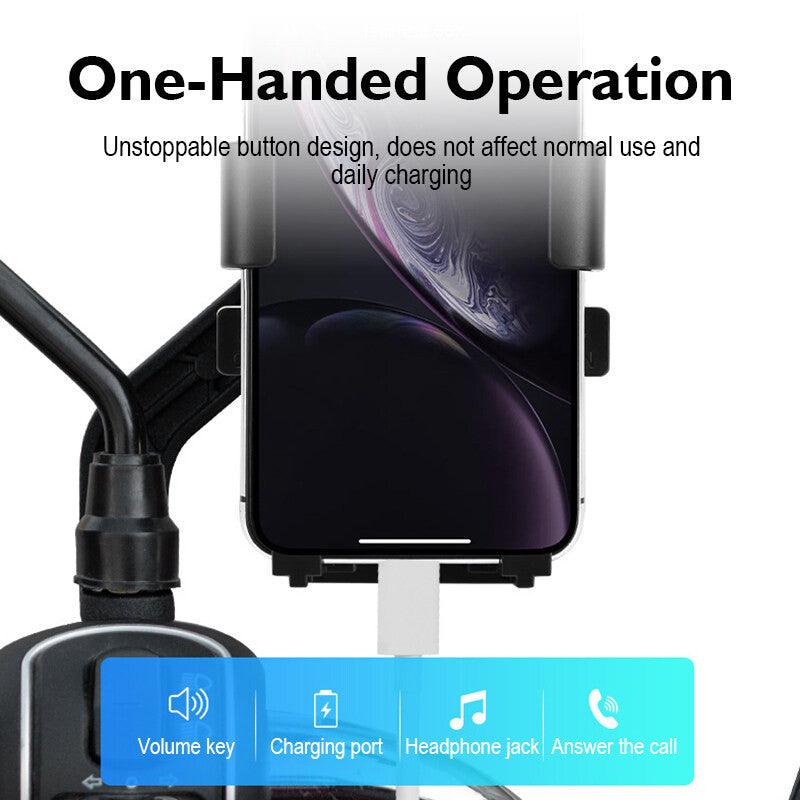 READY STOCK‼️ Motorcycle Phone Holder | 360° Rotation | Side Mirror & Handlebar Mount | 摩托车手机支架 | 360° 旋转 |
