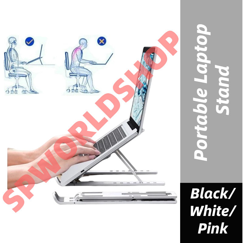 (READYSTOCK) Portable Laptop Stand Adjustable Foldable Laptop Holder  Notebook Stand Healthy Posture 便携式笔记本支架