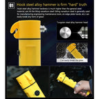 (READYSTOCK) Multifunctional Car Windows Glass Breaker Safety Hammer Flash Light Warning Light Belt Cutter Safety 汽车玻璃锤灯