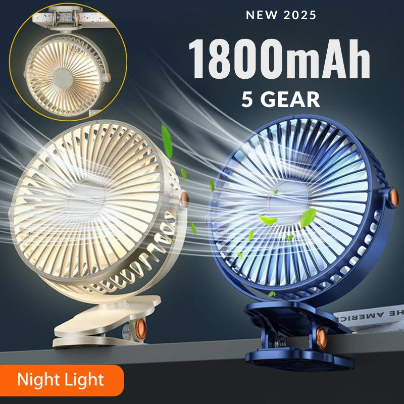 【READY STOCK】6-Inch Clip Fan & Mini Desktop Fan | USB Rechargeable Portable Personal Fan for Home/Office 夹式风扇 & 桌面小风扇