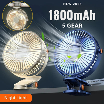 【READY STOCK】6-Inch Clip Fan & Mini Desktop Fan | USB Rechargeable Portable Personal Fan for Home/Office 夹式风扇 & 桌面小风扇