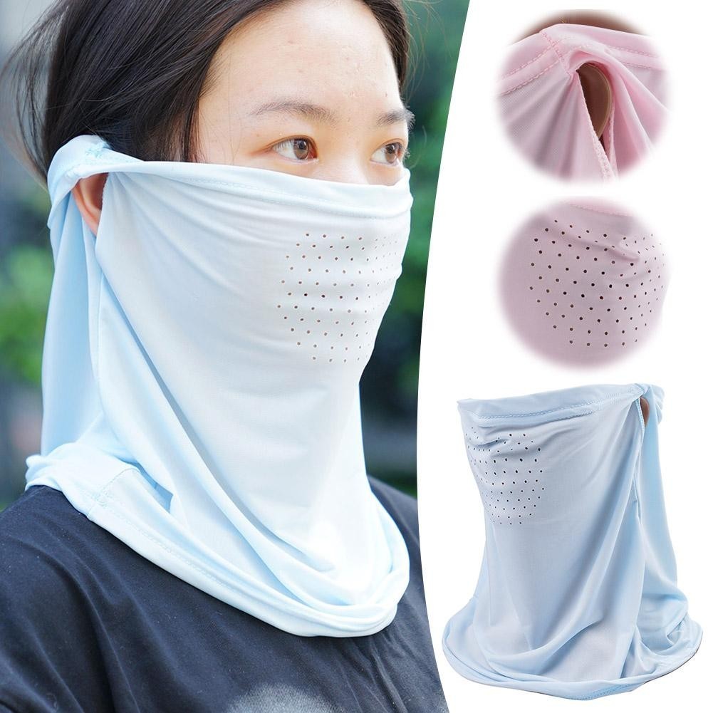 【READY STOCK】Ice Silk UV Protection Face Mask Women & Men Detachable Breathable Sun Shield DD-056/057/058 冰丝防晒面罩