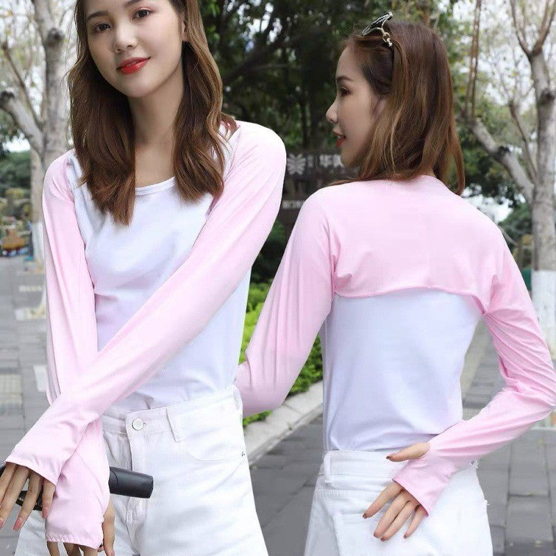 Golf Sunscreen Shawl Sleeves | High-Elasticity UV Shield Shoulder Wrap | Anti-UV Outdoor Sports Bolero LS5252 冰丝凉感防晒衣 户外运动 披肩袖套 骑行高尔夫