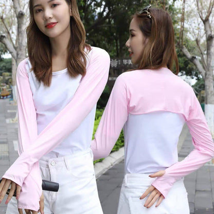【READY STOCK】Ice Silk Golf Sun Protection Shawl – Lightweight Cooling UV-Blocking Shoulder Wrap for Women LS5252 冰丝高尔夫披肩