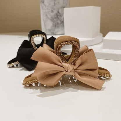 Elegant Rhinestone Fairy Bow Hair Clips Hair Claws Temperament Shark Clip Clamp Hairpin CSW1020