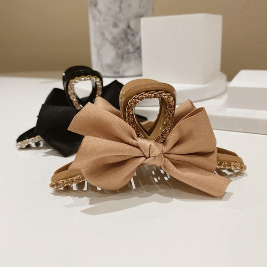 Elegant Rhinestone Fairy Bow Hair Clips Hair Claws Temperament Shark Clip Clamp Hairpin CSW1020