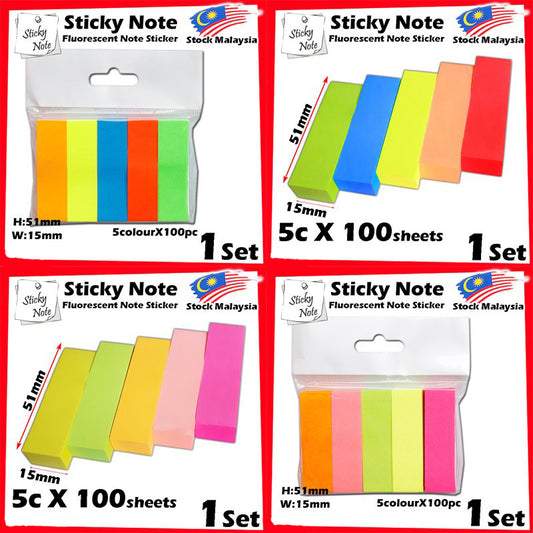 Sticky Note Memo Pad Fluorescent Note Sticker Post It Sign Here Sticky Notes