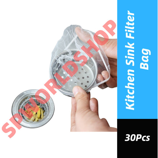 READY STOCK!!! 30Pcs Kitchen Sink Filter Bag Garbage Mesh Disposable Bag Anti-Clogging Bag Penapis Sinki 槽过滤网袋